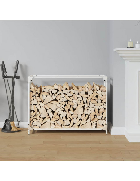 Rastrelliera per Legna da Ardere Bianca 90x28x65 cm