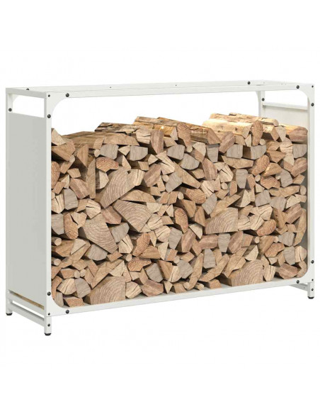 Rastrelliera per Legna da Ardere Bianca 90x28x65 cm