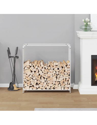 Rastrelliera per Legna da Ardere Bianca 90x28x90 cm