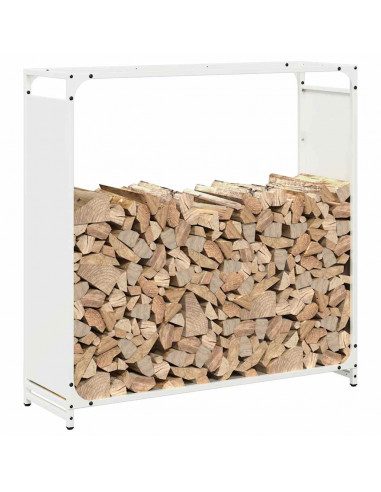 Rastrelliera per Legna da Ardere Bianca 90x28x90 cm