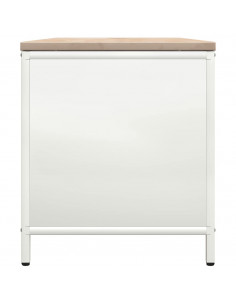 Rastrelliera per Legna da Ardere con Piano Bianca 100x40x60 cm 2