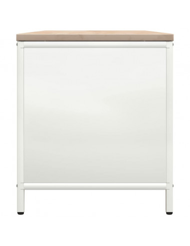 Rastrelliera per Legna da Ardere con Piano Bianca 100x40x60 cm