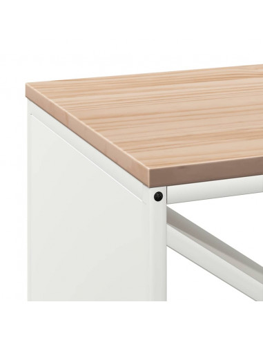 Rastrelliera per Legna da Ardere con Piano Bianca 100x40x60 cm