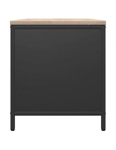 Rastrelliera per Legna da Ardere con Piano Nera 100x40x60 cm