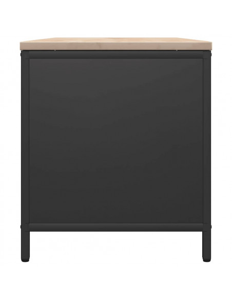 Rastrelliera per Legna da Ardere con Piano Nera 100x40x60 cm