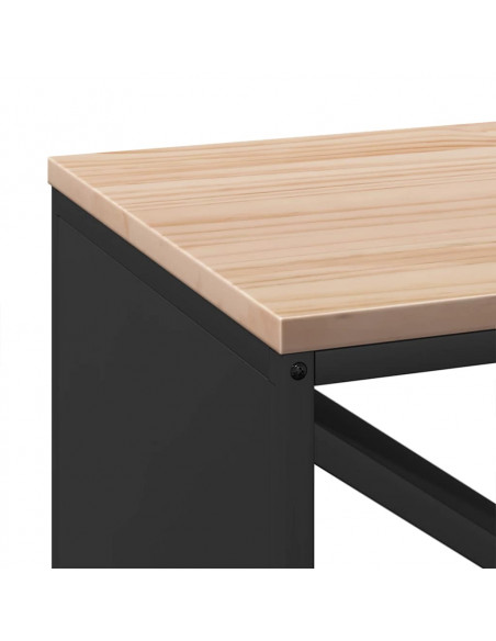 Rastrelliera per Legna da Ardere con Piano Nera 100x40x60 cm