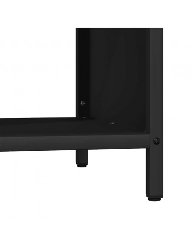 Rastrelliera per Legna da Ardere con Piano Nera 100x40x60 cm