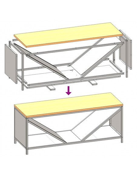 Rastrelliera per Legna da Ardere con Piano Nera 100x40x60 cm