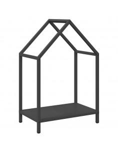 Rastrelliera per Legna da Ardere Nera 40x25x60 cm 2