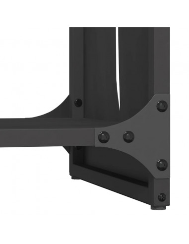 Rastrelliera per Legna da Ardere Nera 40x30x80 cm