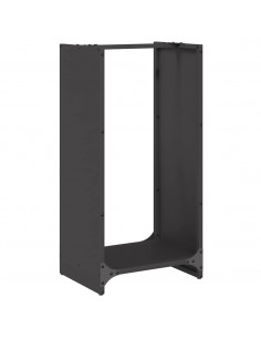 Rastrelliera per Legna da Ardere Nera 40x30x80 cm 2