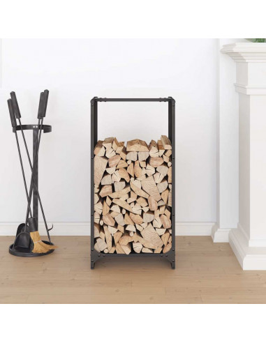 Rastrelliera per Legna da Ardere Nera 40x30x80 cm
