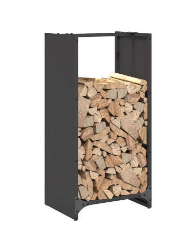 Rastrelliera per Legna da Ardere Nera 40x30x80 cm