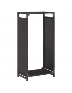 Rastrelliera per Legna da Ardere Nera 44x28x90 cm 2