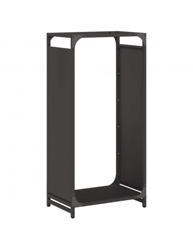 Rastrelliera per Legna da Ardere Nera 44x28x90 cm