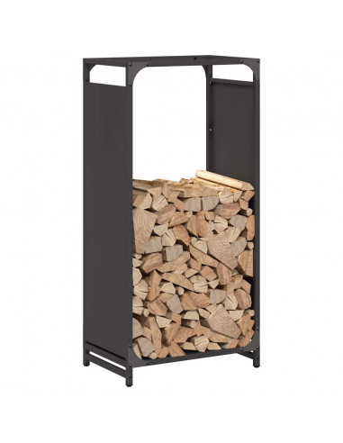 Rastrelliera per Legna da Ardere Nera 44x28x90 cm