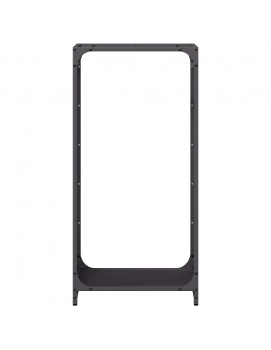 Rastrelliera per Legna da Ardere Nera 44x28x90 cm