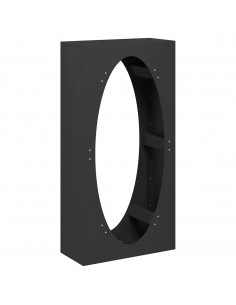 Rastrelliera per Legna da Ardere Nera 50x23x100 cm 2