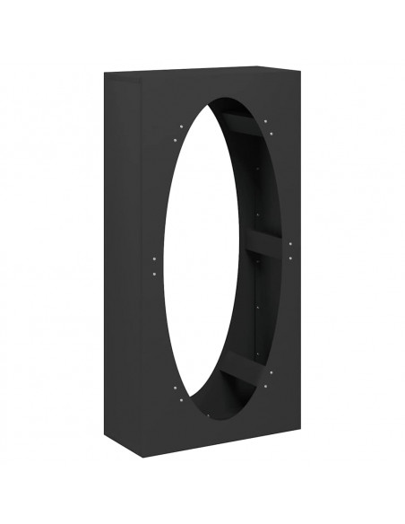 Rastrelliera per Legna da Ardere Nera 50x23x100 cm
