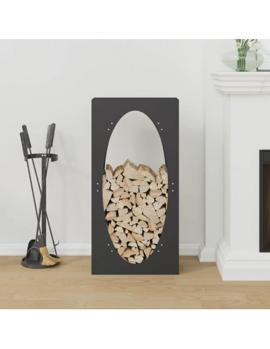 Rastrelliera per Legna da Ardere Nera 50x23x100 cm