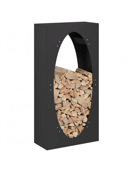 Rastrelliera per Legna da Ardere Nera 50x23x100 cm