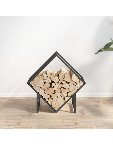 Rastrelliera per Legna da Ardere Nera 50x25x50 cm