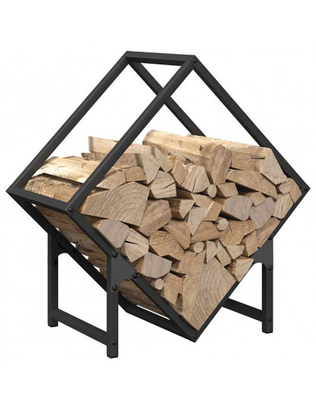 Rastrelliera per Legna da Ardere Nera 50x25x50 cm