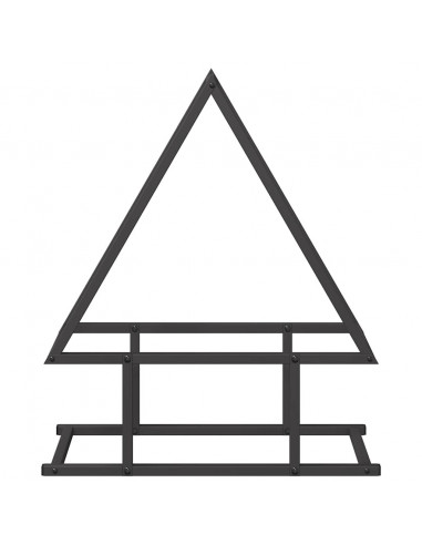 Rastrelliera per Legna da Ardere Nera 50x25x60 cm