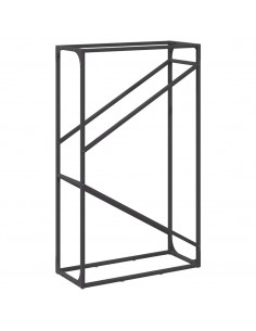 Rastrelliera per Legna da Ardere Nera 60x25x100 cm 2