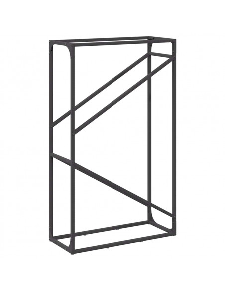 Rastrelliera per Legna da Ardere Nera 60x25x100 cm