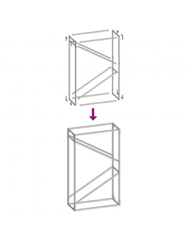 Rastrelliera per Legna da Ardere Nera 60x25x100 cm