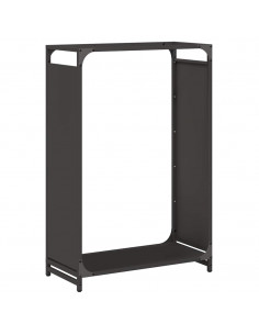 Rastrelliera per Legna da Ardere Nera 60x28x90 cm 2