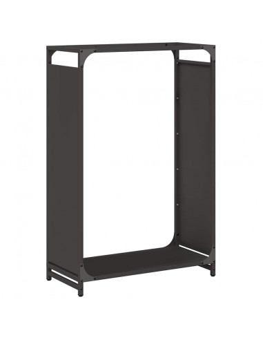 Rastrelliera per Legna da Ardere Nera 60x28x90 cm