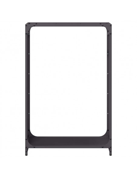 Rastrelliera per Legna da Ardere Nera 60x28x90 cm