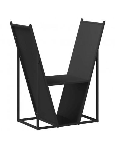 Rastrelliera per Legna da Ardere Nera 69,5x35x81 cm