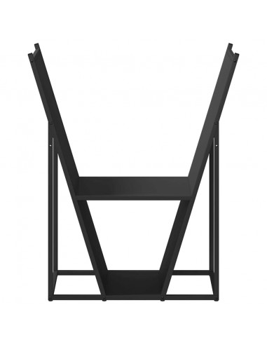 Rastrelliera per Legna da Ardere Nera 69,5x35x81 cm