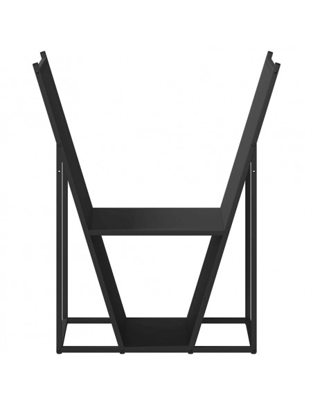 Rastrelliera per Legna da Ardere Nera 69,5x35x81 cm