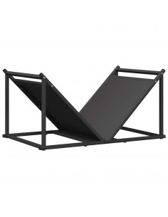 Rastrelliera per Legna da Ardere Nera 70x43x34,5 cm 2