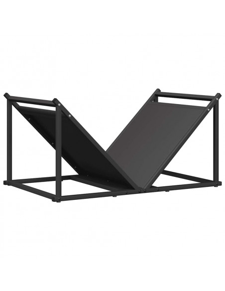 Rastrelliera per Legna da Ardere Nera 70x43x34,5 cm