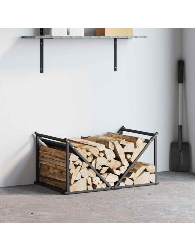 Rastrelliera per Legna da Ardere Nera 70x43x34,5 cm