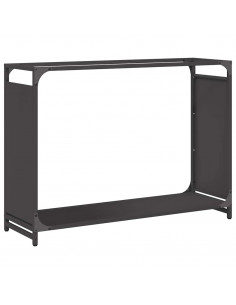 Rastrelliera per Legna da Ardere Nera 90x28x65 cm 2