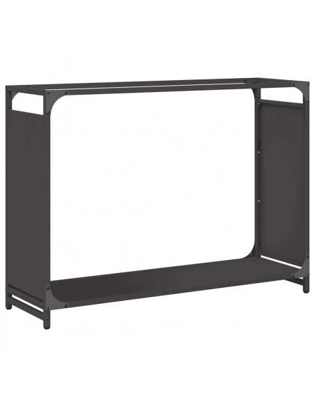 Rastrelliera per Legna da Ardere Nera 90x28x65 cm