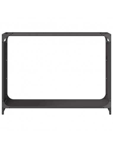 Rastrelliera per Legna da Ardere Nera 90x28x65 cm