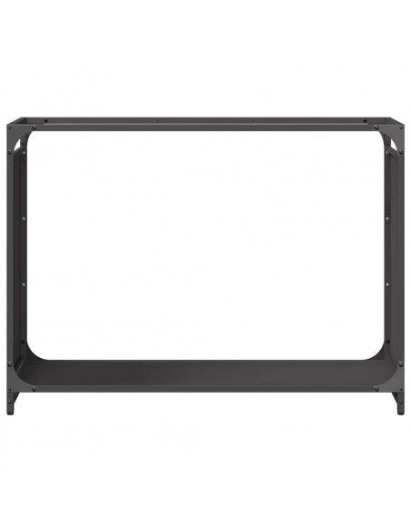Rastrelliera per Legna da Ardere Nera 90x28x65 cm