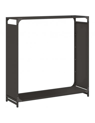 Rastrelliera per Legna da Ardere Nera 90x28x90 cm