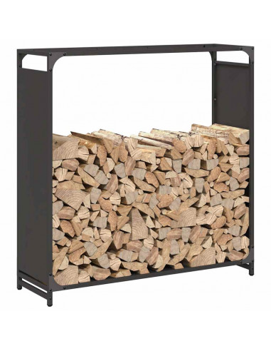 Rastrelliera per Legna da Ardere Nera 90x28x90 cm