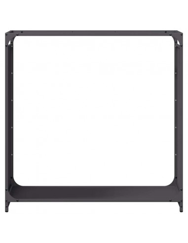 Rastrelliera per Legna da Ardere Nera 90x28x90 cm