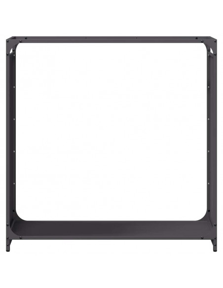 Rastrelliera per Legna da Ardere Nera 90x28x90 cm