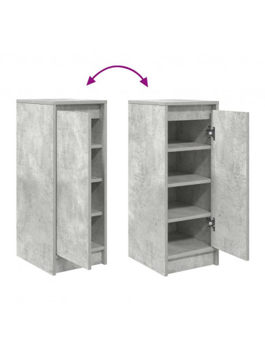 Scarpiera Grigio Cemento 29,5x34x76 cm in Legno Multistrato