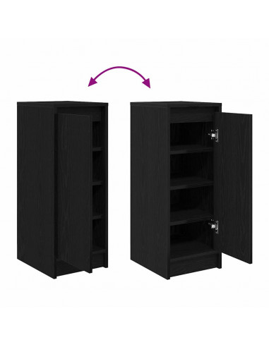 Scarpiera Rovere Nero 29,5x34x76 cm in Legno Multistrato